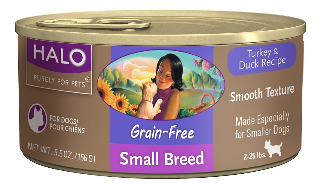 Halo Turkey & Duck Recipe Grain-Free Small Breed Canned Dog Food, 5.5-oz, case of 12