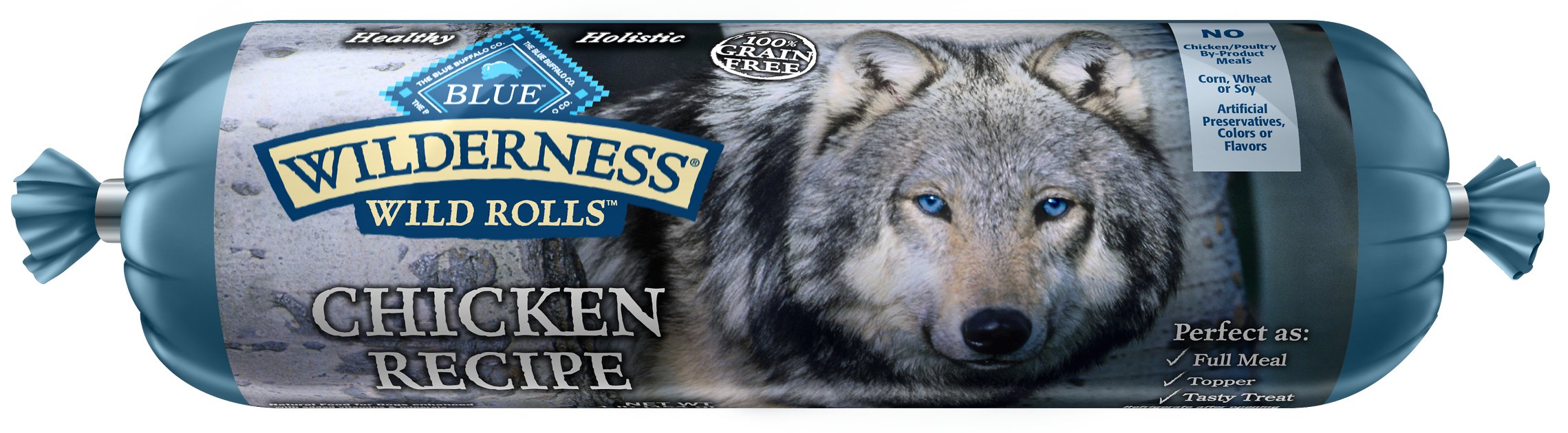 Blue Buffalo Wilderness Wild Rolls Chicken Recipe Grain-Free Dog Food Roll