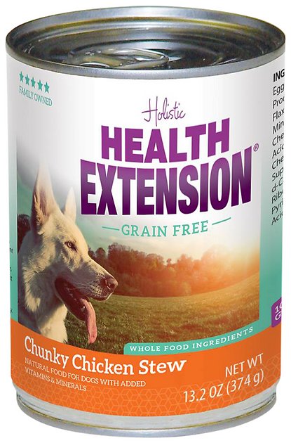 Health Extension Grain-Free Chunky Chicken Stew Canned Dog Food, 13.2-oz, case of 12