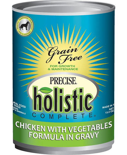 Precise Holistic Complete Chicken with Vegetables Formula in Gravy Grain-Free Canned Dog Food, 13.2-oz, case of 12