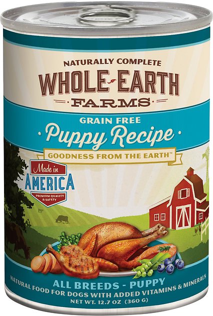 Whole Earth Farms Grain-Free Puppy Recipe Canned Dog Food, 12.7-oz, case of 12