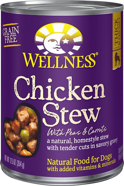 Wellness Chicken Stew with Peas & Carrots Grain-Free Canned Dog Food, 12.5-oz, case of 12